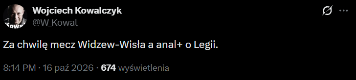 Tak Kowal nazwał stację Canal Plus przed meczem Widzewa z Wisłą xD